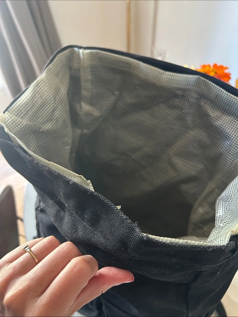 MINNEHAHA BAG CO. Black roll top waterproof liner bike backpack